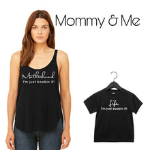 Mama and Me Black Leggin' Tank I'm Just Boobin It Set